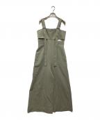 UN3D.アンスリード）の古着「DROOP SHOULDER AIO / ドループショルダーオールインワン」｜カーキ