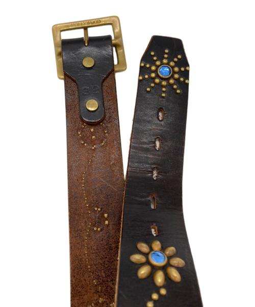 Hollywood Trading Company（ハリウッドトレーディングカンパニー）Hollywood Trading Company (ハリウッドトレーディングカンパニー) ビジュースタッズベルト ブラウン サイズ:32の古着・服飾アイテム