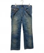TRUE RELIGIONトゥルー レリジョン）の古着「スタッズデニムパンツ」｜インディゴ
