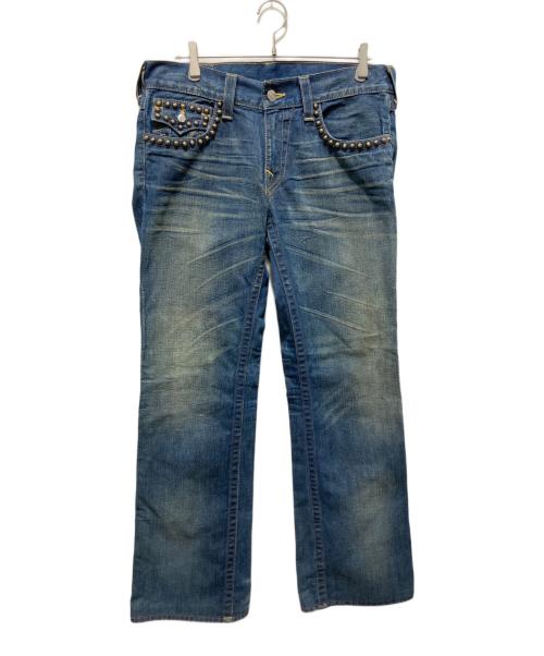 TRUE RELIGION（トゥルー レリジョン）TRUE RELIGION (トゥルー レリジョン) スタッズデニムパンツ インディゴ サイズ:W34の古着・服飾アイテム