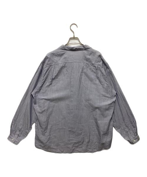 AURALEE（オーラリー）AURALEE (オーラリー) GIZA LIGHT WEIGHT DOUBLE-CLOTH P/O SHIRTS ブルー×ホワイト サイズ:XLの古着・服飾アイテム