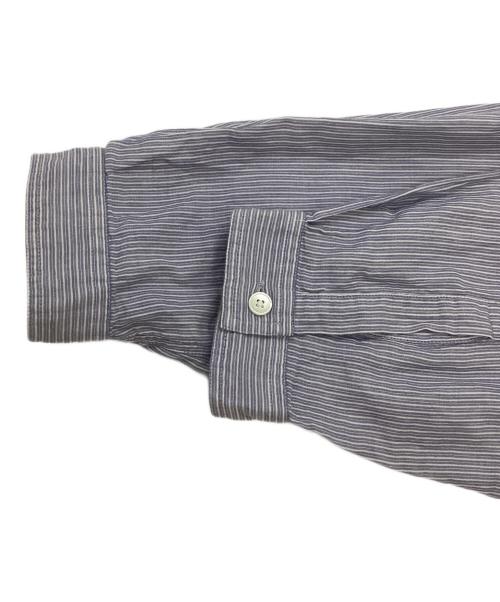 AURALEE（オーラリー）AURALEE (オーラリー) GIZA LIGHT WEIGHT DOUBLE-CLOTH P/O SHIRTS ブルー×ホワイト サイズ:XLの古着・服飾アイテム