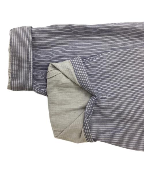 AURALEE（オーラリー）AURALEE (オーラリー) GIZA LIGHT WEIGHT DOUBLE-CLOTH P/O SHIRTS ブルー×ホワイト サイズ:XLの古着・服飾アイテム