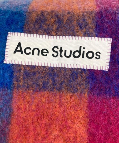 Acne studios（アクネ ストゥディオス）Acne studios (アクネ ストゥディオス) モヘアチェックスカーフ ピンク×オレンジの古着・服飾アイテム