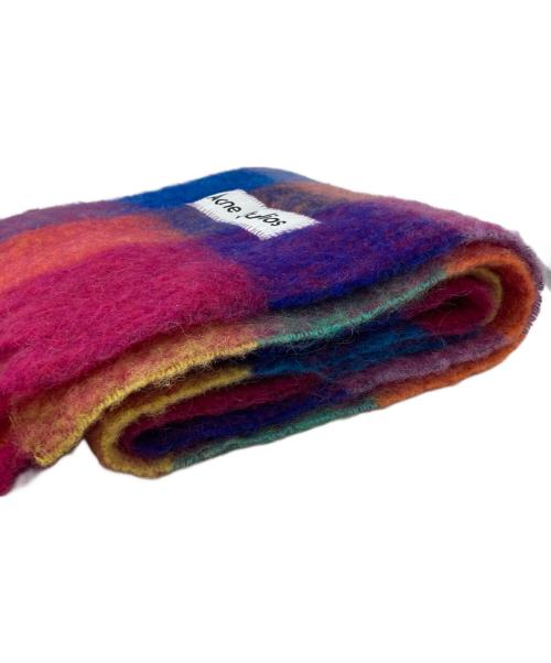 Acne studios（アクネ ストゥディオス）Acne studios (アクネ ストゥディオス) モヘアチェックスカーフ ピンク×オレンジの古着・服飾アイテム