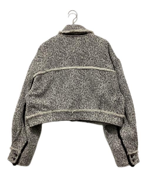 Ameri（アメリ）AMERI (アメリ) TWEED SHORT JACKET ホワイト×ブラック サイズ:FREEの古着・服飾アイテム