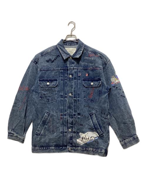 Ameri（アメリ）Ameri (アメリ) Gabrielle 10TH HISTORY JACKET ブルー サイズ:Mの古着・服飾アイテム