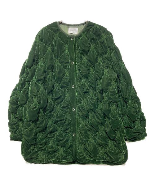 Ameri（アメリ）Ameri (アメリ) ベロア キルティングコート グリーン サイズ:Mの古着・服飾アイテム