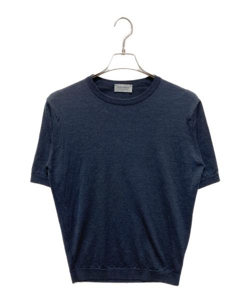 JOHN SMEDLEY（ジョンスメドレー）JOHN SMEDLEY (ジョンスメドレー) 半袖ウールニット ネイビー サイズ:Ｓの古着・服飾アイテム