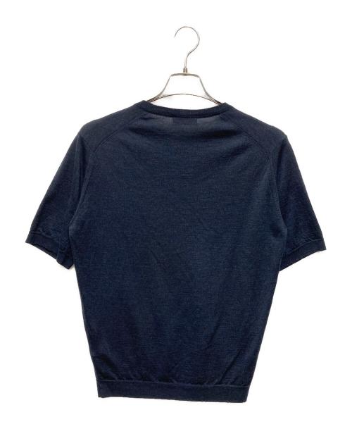 JOHN SMEDLEY（ジョンスメドレー）JOHN SMEDLEY (ジョンスメドレー) 半袖ウールニット ネイビー サイズ:Ｓの古着・服飾アイテム