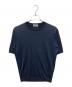 JOHN SMEDLEY（ジョンスメドレー）の古着「半袖ウールニット」｜ネイビー