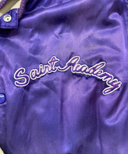 SAINT MICHAEL（セントマイケル）SAINT MICHAEL (セントマイケル) SHERMER ACADEMY (シャーマーアカデミー) ダメージ加工スカジャンブルゾン パープル サイズ:Lの古着・服飾アイテム