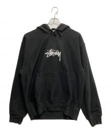 stussy（ステューシー）の古着「ロゴプルオーバーパーカー」｜ブラック