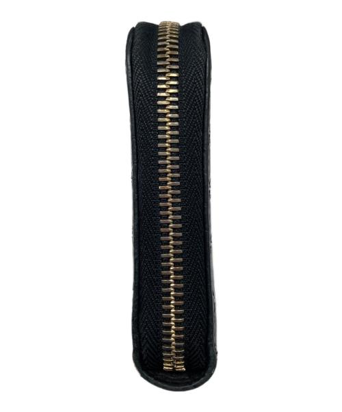 GUCCI（グッチ）GUCCI (グッチ) 長財布 / マイクログッチシマ / ラウンドファスナー 長財布 ブラックの古着・服飾アイテム