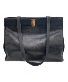 Salvatore Ferragamo（サルヴァトーレ フェラガモ）の古着「ヴァラリボントートバッグ」｜ブラック