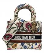 Christian Diorクリスチャン ディオール）の古着「LADY D-LITE ミディアムトート /  レディ D-ライト ミディアム トート」｜ベージュ