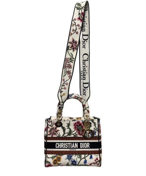 Christian Dior（クリスチャン ディオール）Christian Dior (クリスチャン ディオール) LADY D-LITE ミディアムトート /  レディ D-ライト ミディアム トート ベージュの古着・服飾アイテム