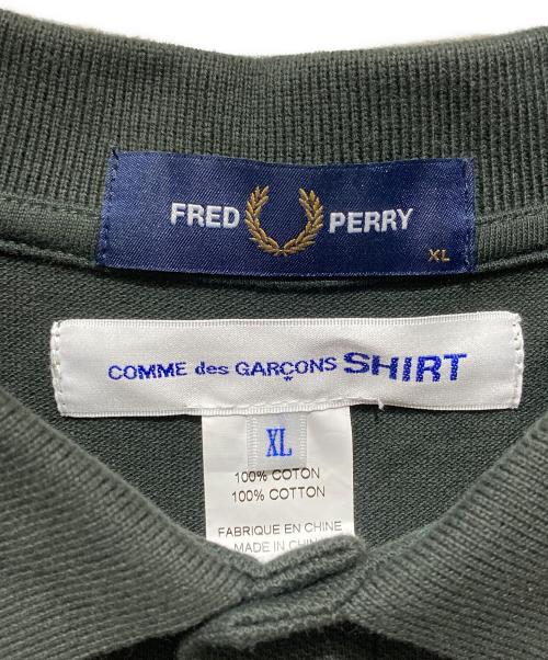 FRED PERRY（フレッドペリー）FRED PERRY (フレッドペリー) COMME des GARCONS SHIRT (コムデギャルソンシャツ) 別注鹿の子ポロシャツ ブラック サイズ:XLの古着・服飾アイテム