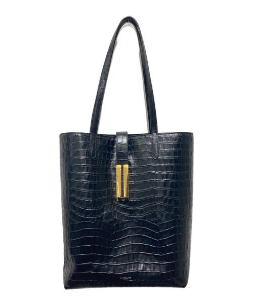 DEMELLIER（デメリエー）DeMELLIER (デメリエー) 型押しトートバッグ ブラックの古着・服飾アイテム