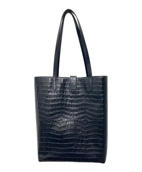 DEMELLIER（デメリエー）DeMELLIER (デメリエー) 型押しトートバッグ ブラックの古着・服飾アイテム