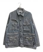 FACETASMファセッタズム）の古着「HICKORY COVERALL（ヒッコリー　カバーオール）」｜ホワイト×ネイビー