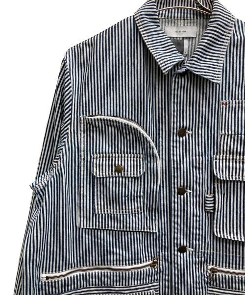 FACETASM（ファセッタズム）FACETASM (ファセッタズム) HICKORY COVERALL（ヒッコリー　カバーオール） ホワイト×ネイビー サイズ:4の古着・服飾アイテム