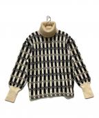 CHANEL BOUTIQUEシャネル ブティック）の古着「ラナウールタートルネックニット」｜ブラック×アイボリー