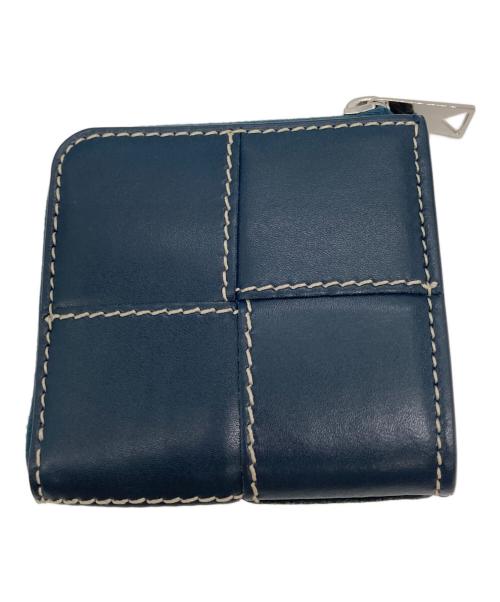BOTTEGA VENETA（ボッテガベネタ）BOTTEGA VENETA (ボッテガベネタ) コンパクトジップアラウンドウォレット ネイビーの古着・服飾アイテム