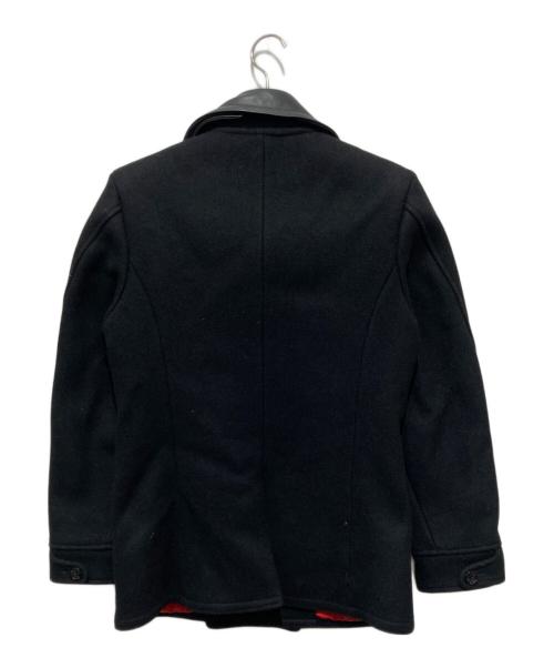 MATOLITE.Lot（マトライト）MATOLITE.Lot (マトライト) 襟レザー切替Pコート ブラック サイズ:不明の古着・服飾アイテム