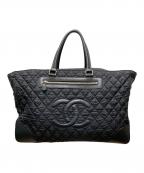 CHANELシャネル）の古着「パリニューヨークライン キルティング ココマーク  ボストンバッグ」｜ブラック