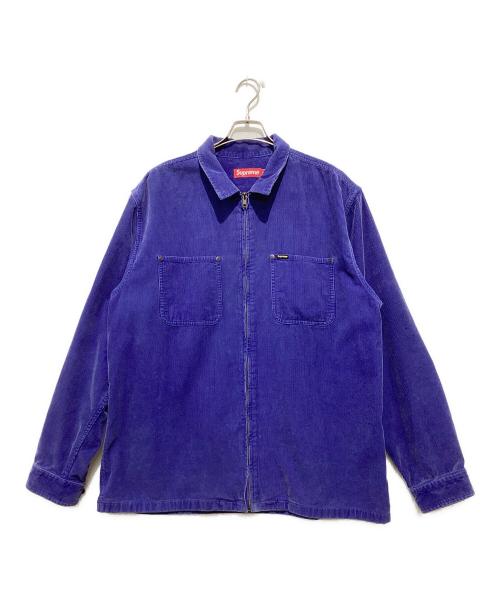 SUPREME（シュプリーム）Supreme (シュプリーム) 24SS Washed Corduroy Zip Up Shirt ブルー サイズ:XXLの古着・服飾アイテム