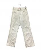 MARNIマルニ）の古着「グリーンステッチデニムパンツ」｜ホワイト