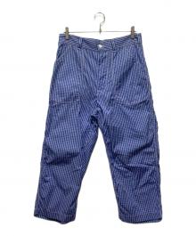 COMME des GARCONS HOMME（コムデギャルソン オム）の古着「製品洗いコットンギンガムチェックパンツ」｜ブルー×ホワイト