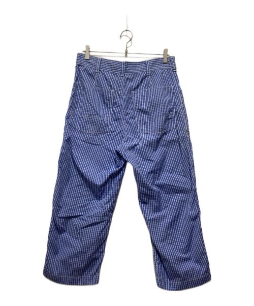 COMME des GARCONS HOMME（コムデギャルソン オム）COMME des GARCONS HOMME (コムデギャルソン オム) 製品洗いコットンギンガムチェックパンツ ブルー×ホワイト サイズ:XSの古着・服飾アイテム