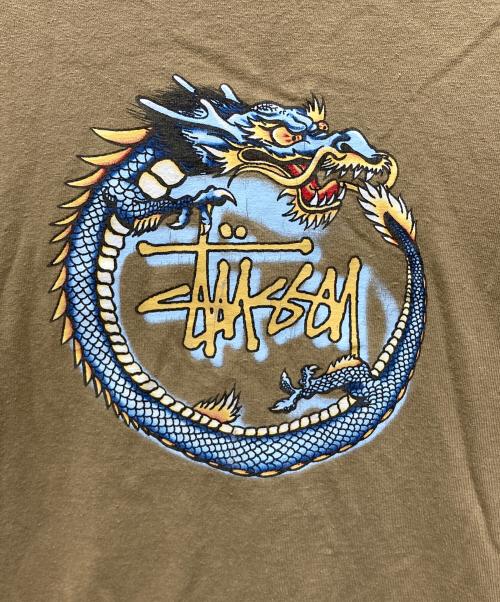 stussy（ステューシー）stussy (ステューシー) 90’sプリントTシャツ カーキ サイズ:Mの古着・服飾アイテム