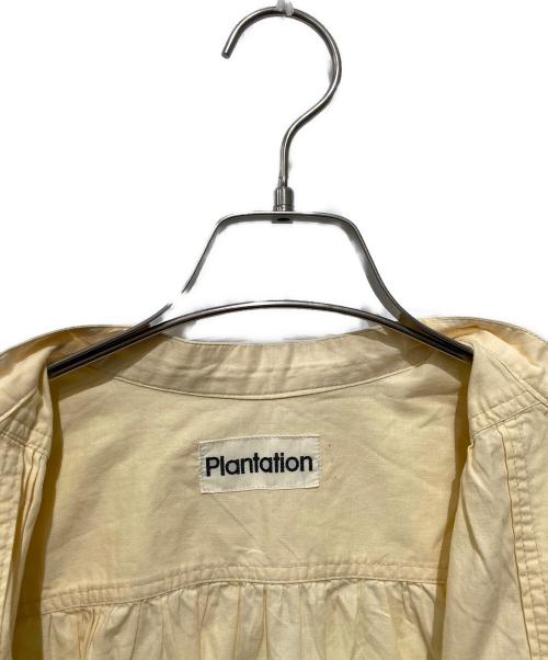 plantation（プランテーション）plantation (プランテーション) バンドカラーシャツ イエロー サイズ:Ｌの古着・服飾アイテム
