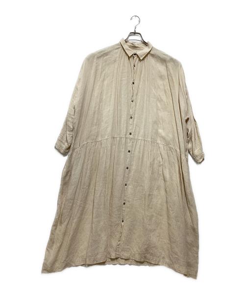 ICHI Antiquites（イチアンティークス）ICHI Antiquites (イチアンティークス) リネンシャツワンピース ベージュ サイズ:FREEの古着・服飾アイテム