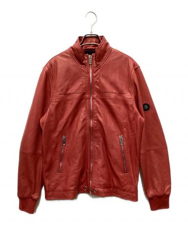 中古・古着通販】DIESEL (ディーゼル) ラムレザージャケット レッド