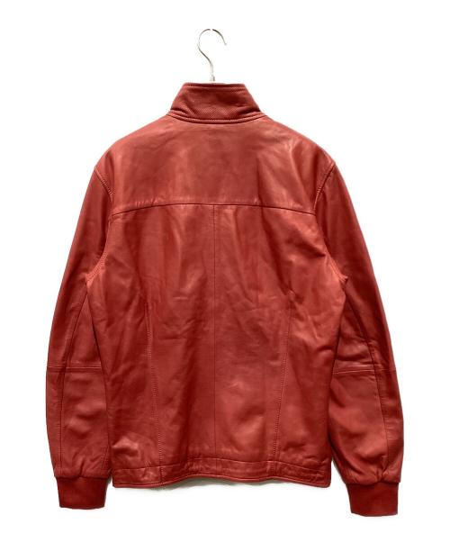 DIESEL（ディーゼル）DIESEL (ディーゼル) ラムレザージャケット レッド サイズ:Lの古着・服飾アイテム