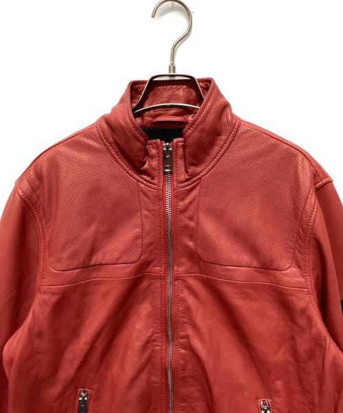 DIESEL（ディーゼル）DIESEL (ディーゼル) ラムレザージャケット レッド サイズ:Lの古着・服飾アイテム