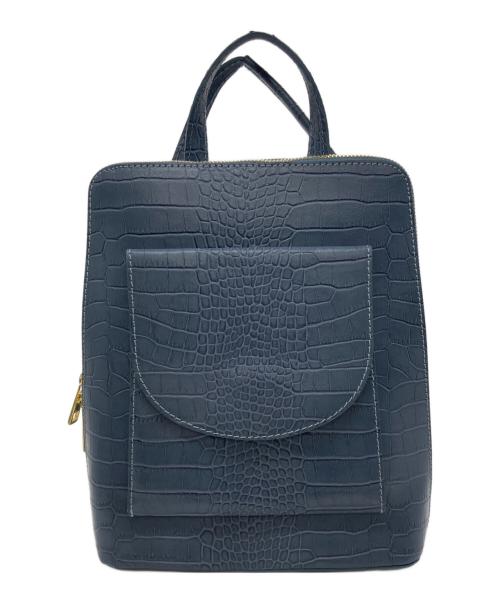 tinta（ティンタ）tinta (ティンタ) レザー型押しリュック ブルーの古着・服飾アイテム