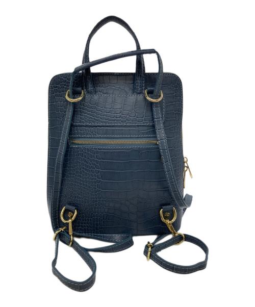 tinta（ティンタ）tinta (ティンタ) レザー型押しリュック ブルーの古着・服飾アイテム