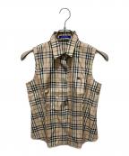 BURBERRY BLUE LABELバーバリー ブルー レーベル）の古着「シルク混ノースリーブシャツ」｜ベージュ