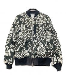 sacai（サカイ）の古着「Floral Embroidered Patch Blouson」｜ホワイト×ブラック