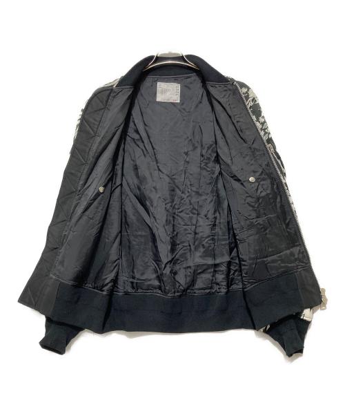 sacai（サカイ）sacai (サカイ) Floral Embroidered Patch Blouson ホワイト×ブラック サイズ:2の古着・服飾アイテム