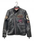 AVIREXアヴィレックス）の古着「S/C コンビネーションダブルライダースジャケット」｜ブラック