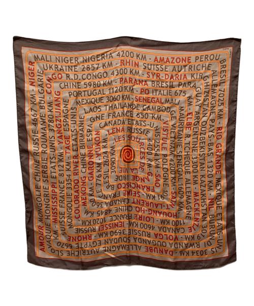 HERMES（エルメス）HERMES (エルメス) シルクスカーフ ブラウンの古着・服飾アイテム