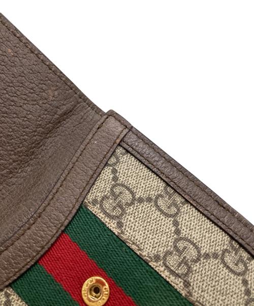 GUCCI（グッチ）GUCCI (グッチ) シェリーライン2つ折り財布 ブラウンの古着・服飾アイテム