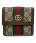 GUCCI（グッチ）の古着「シェリーライン2つ折り財布」｜ブラウン