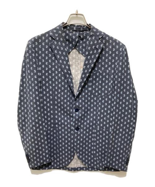 Salvatore Piccolo（サルヴァトーレ・ピッコロ）Salvatore Piccolo (サルヴァトーレ・ピッコロ) 総柄テーラードジャケット ネイビー サイズ:48の古着・服飾アイテム